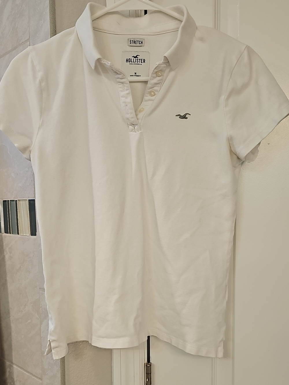 Hollister Women’s White Polo with Subtle Logo